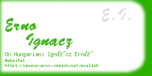 erno ignacz business card